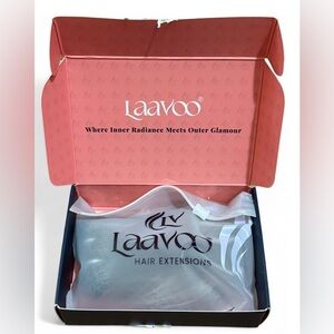 Laavoo Real Human Hair Sew-In Extensions 14” Light Brown Blonde Highlights NEW